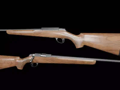 Low Poly 22 LR Hunting Rifle Game Ready Low-poly 3D model