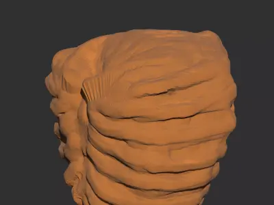 golem type chest with ribcage Low-poly 3D model
