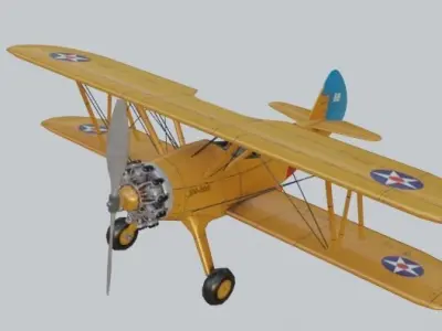 BOEING-STEARMAN MODEL 175 Low-poly 3D model