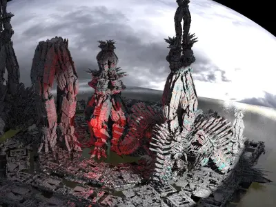 Robot Tower architecture Kit bash 3D model