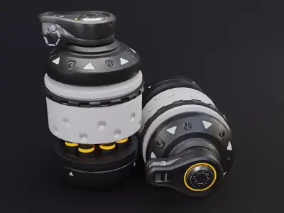 Sci - fi Grenade - Game Ready - Low Poly - PBR 3D Model  Low-poly 3D model