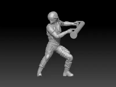 swat action figures with battering ram 2025 3 3D print model