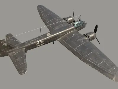 Ju 88 S  PBR Low-poly 3D model