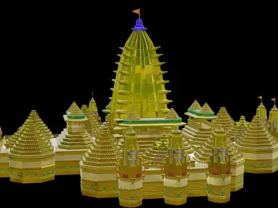 Golden Indian Temple 3D model