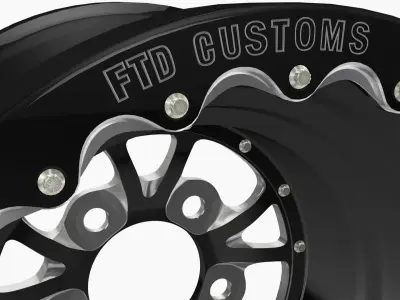 FTD Customs DBL 16x16 drag rear wheel Low-poly 3D model
