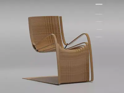 Modern Parametric Bentwood Cantilever Chair  Free 3D model