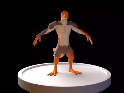 Lizard dinosaur Low-poly 3D model