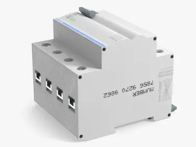 Hager Modular Four Pole Breaker 3D model