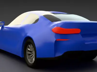 Modern Luxury Sedan Low Poly 3D Model Low-poly 3D model