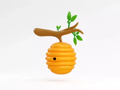 Beehive Low-poly 3D model