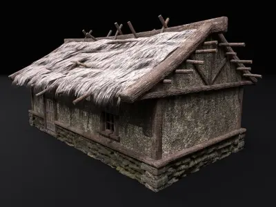 Realistic Medieval House Low-poly 3D model