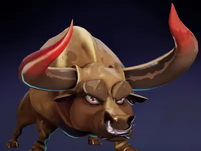Stylized Bull Low-poly 3D model