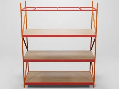 Warehouse Rack Storage Low-poly 3D model