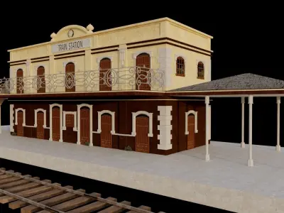 Colonial Metro Train Station and Waiting Area 3D model