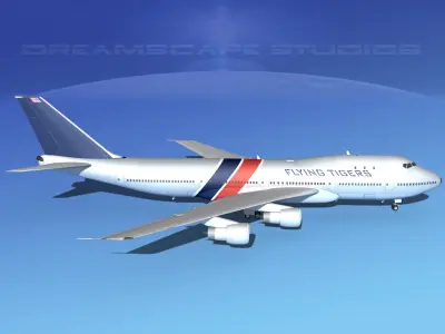 Boeing 747-100 Flying Tigers 3D model