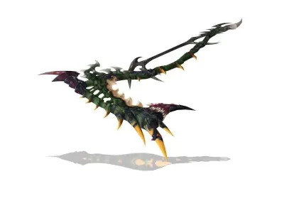 Bone Scythe Low-poly 3D model