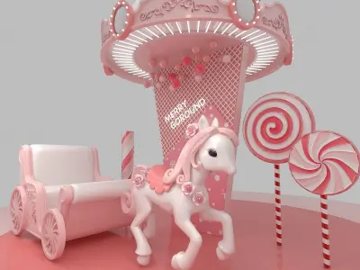 Christmas merry goround 3D model