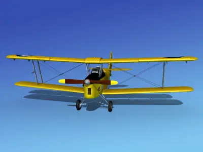 Dehavilland DH82 Tiger Moth V05 3D model
