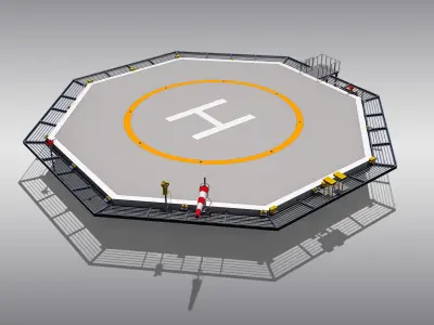 Octagonal Heliport 3D model