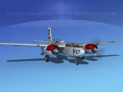 Douglas A-26B Invader V04 USAAF 3D model