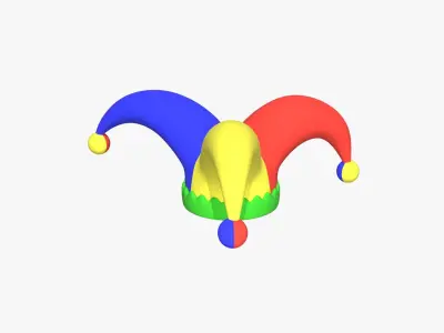 Cartoon clown hat 3D model