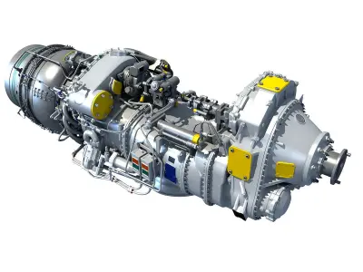 Turboprop Engine Pratt and Whitney Canada PW100 3D model