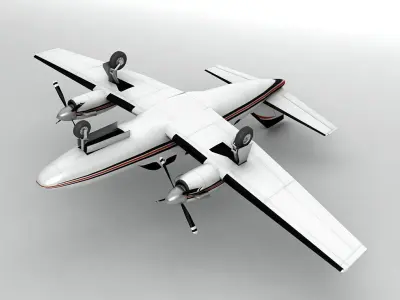 Cessna Conquest 425 Aircraft Low-poly 3D model