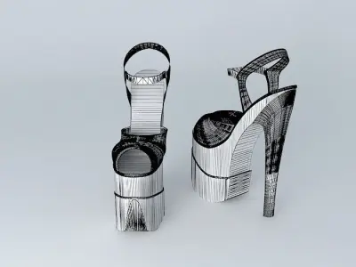 &quot;PLEASER&quot;... Flamingo... Stiletto Platform Heel&#39;s Free 3D model