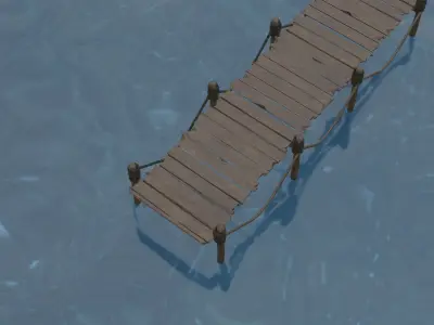 Bridge - Old Bridge - Game Ready - PBR 3D model