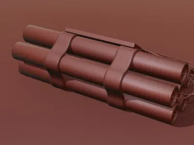 Low-Poly Dynamite bomb Free low-poly 3D model
