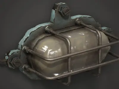 Bunker Wall Lamp - PBR Game Ready Low-poly 3D model