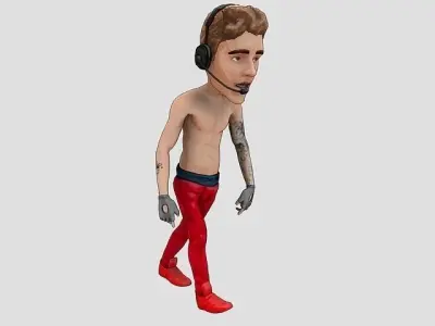 Bizzle justin bieber wearing pants and headset Low-poly 3D model