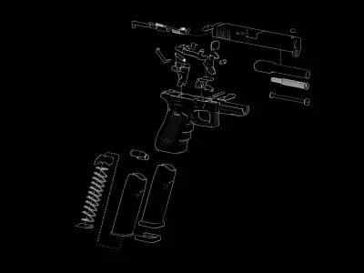 G17 9mm Pistol Schematics Free low-poly 3D model