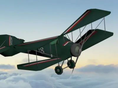 vintage Airplane k502  Low-poly 3D model