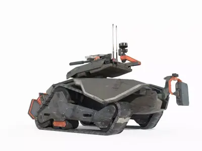 Future sci-fi style unmanned tank 3D model