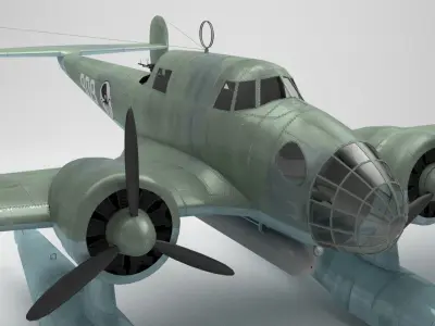 RWD-22 torpedo bomber Low Poly Low-poly 3D model