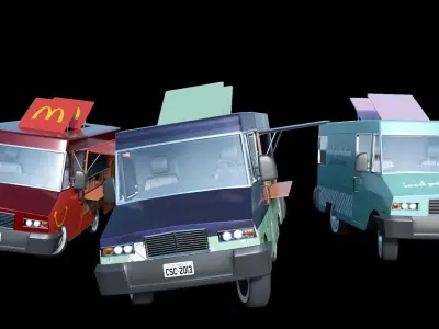 Customizable Food truck 3D model