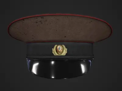 Peaked cap USSR Low-poly 3D model