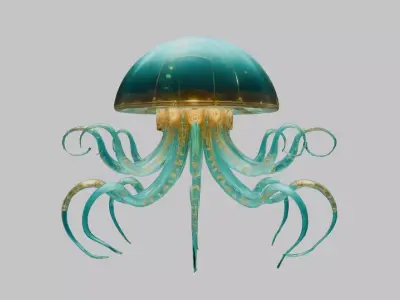 Fantasy Jellyfish Jelly Fish Low-poly 3D model