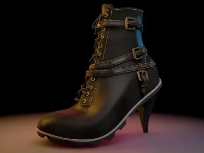 High Heeled Urban Boots 3D model