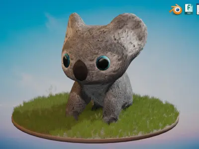 Australian Koala with Textures Low-poly 3D model