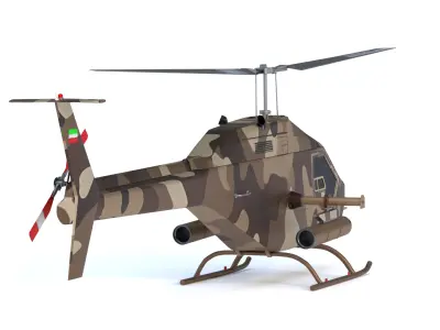 HESA Shahed 285 - AH-58A - ONE MAN ATTACK HELICOPTER -  Low-poly 3D model