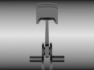 Piston and crankshaft assembly 3D model