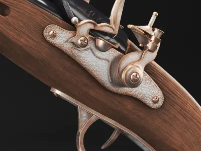 Decorative-gun wooden gun 3D model