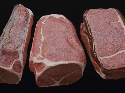 Raw pork leg Low-poly 3D model