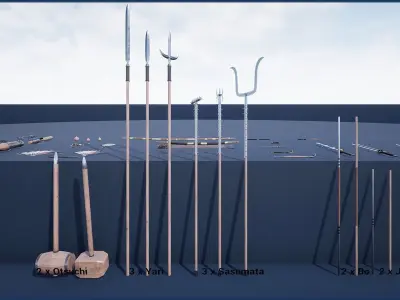Japanese Weapon Collection 2 Low-poly 3D model
