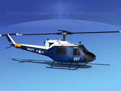 Bell UH-1B Iroquois V11 US Navy 3D model