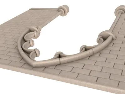 Gothic wall 3D model