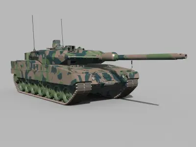 Leopard 2 A Tank 3d model - animated 3D model