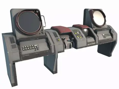 Future Sci-Fi Retro Radar Console 3D model